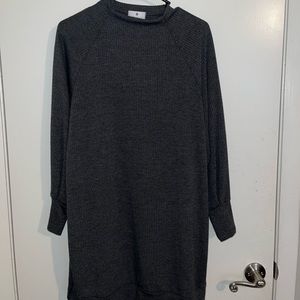 Charcoal Grey Socialite Knit Sweater Dress